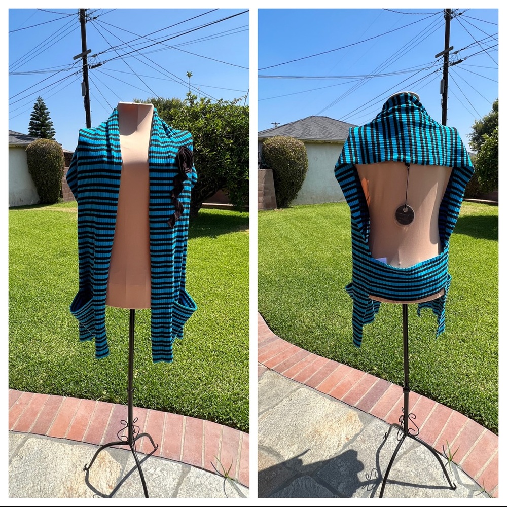 Yuka Asymmetrical Knit Vest w/ Cut Out Back